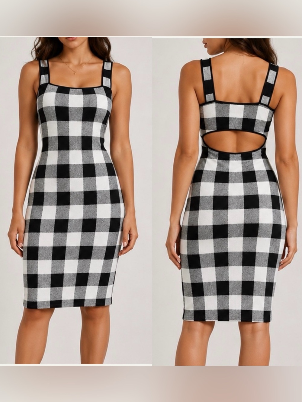 Theory Sharneel checkered gingham bodycon midi dress Small